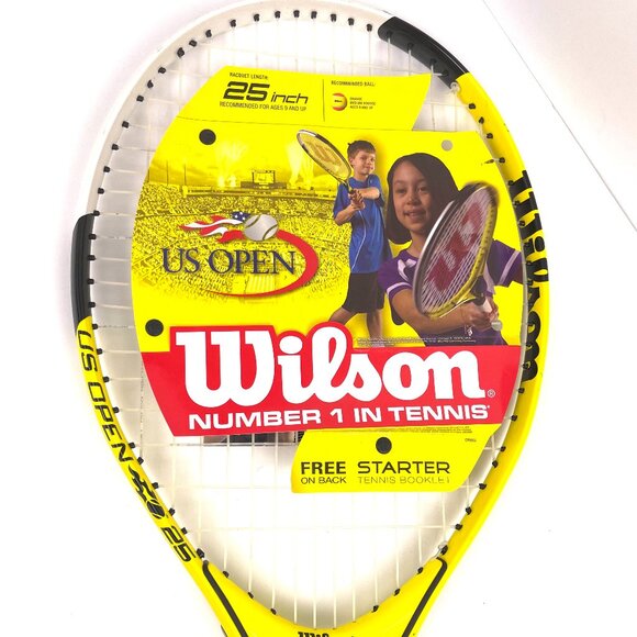Wilson 25 US Open Tennis Kids Racquet Neon Yellow, Black, And Silver. 3 7/8 Grip - Picture 1 of 10
